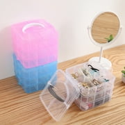D-GROEE 3-Tier Stackable Storage Container Box with 18 Compartments, Plastic Organizer Box for Arts and Crafts, Toy, Fuse Beads, Washi Tapes